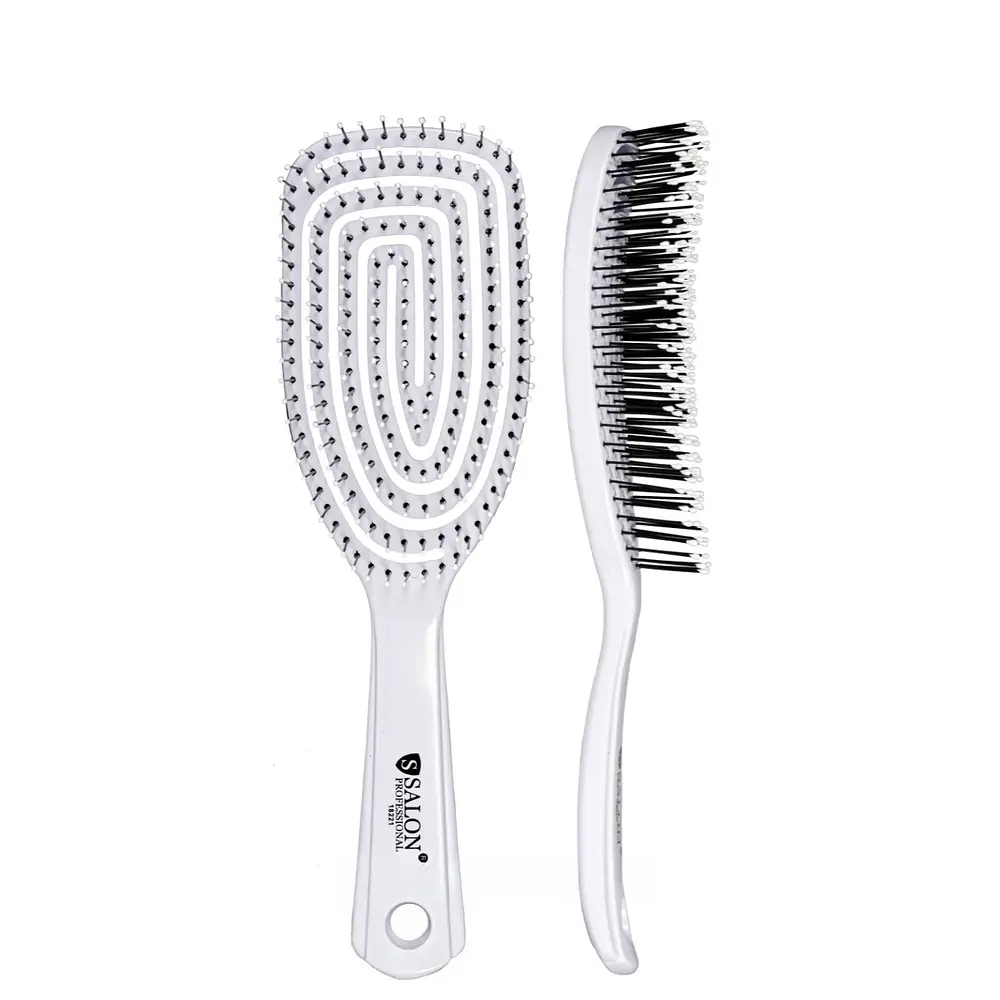 Щітка для волосся масажна Salon Professional продувна спіральна, біла - фото 9