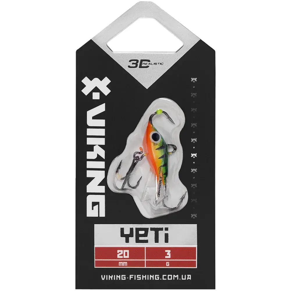 Балансир Viking Fishing Yeti Ice Jig 20mm 3.0g #28 Chrome Perch - фото 2