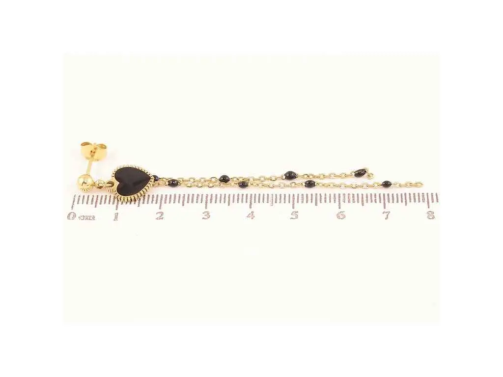 Сережки Xuping пусети TTM Stainless Steel 14K "Підвіски з сердечками" (335888) 8см - фото 2