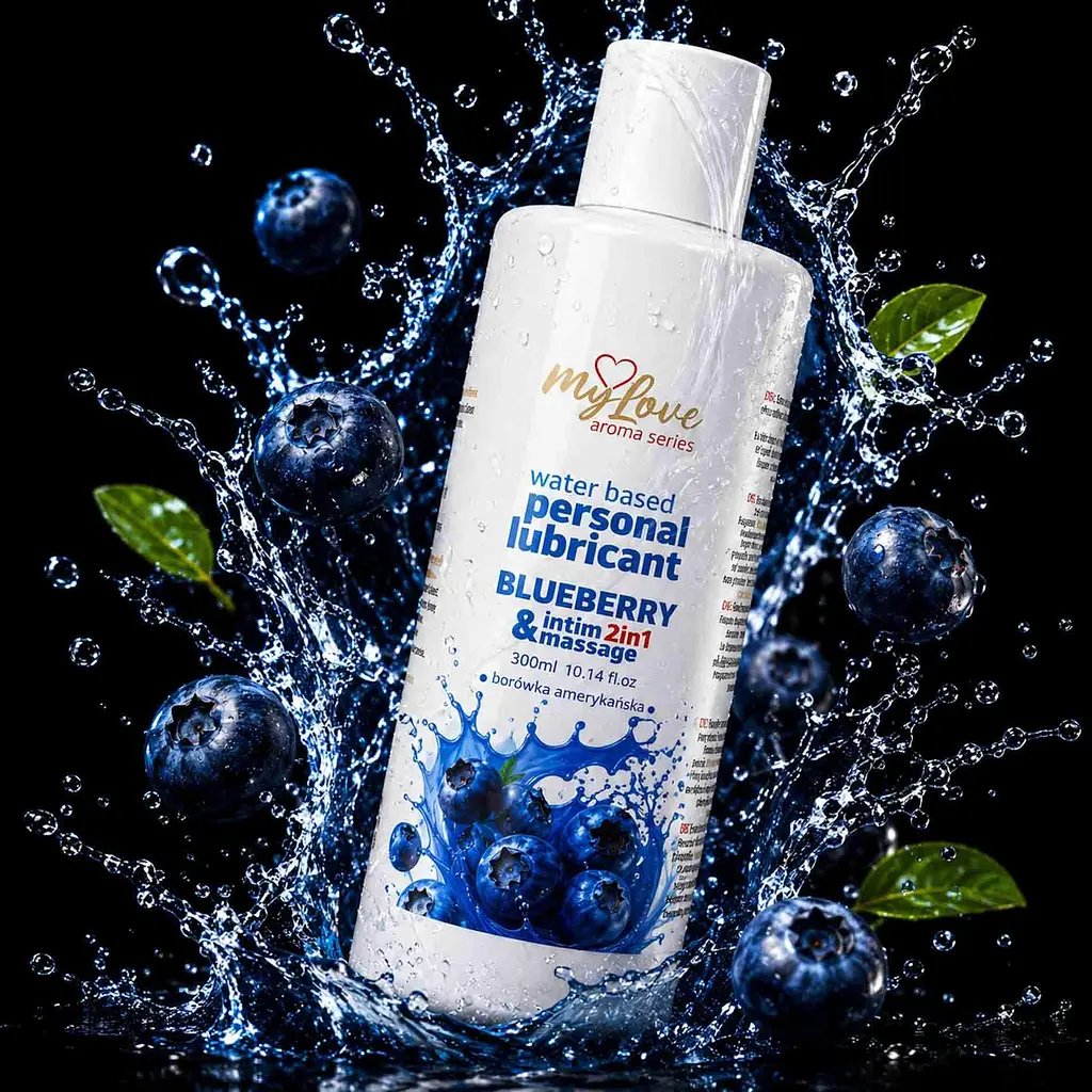 Лубрикант MyLove Aroma Series IntimMassage 2in1 Blueberry, 300 мл - фото 2