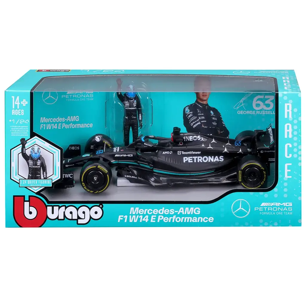 Масштабна модель автомобіля Bburago Автомодель з фігуркою - Mercedes-AMG F1 W14 E Performance, 1:24 (18-28037) - фото 3