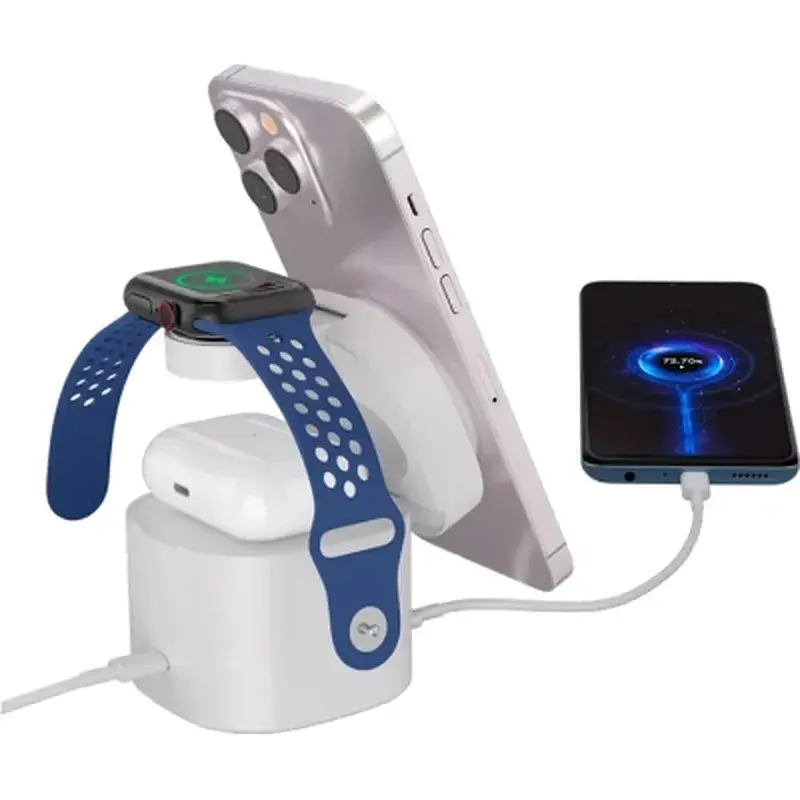 Зарядний пристрій Canyon 4-in-1 wireless charging stand 30W + charger 65W + cable 1.0m white (CNS-WCS405W) - фото 4