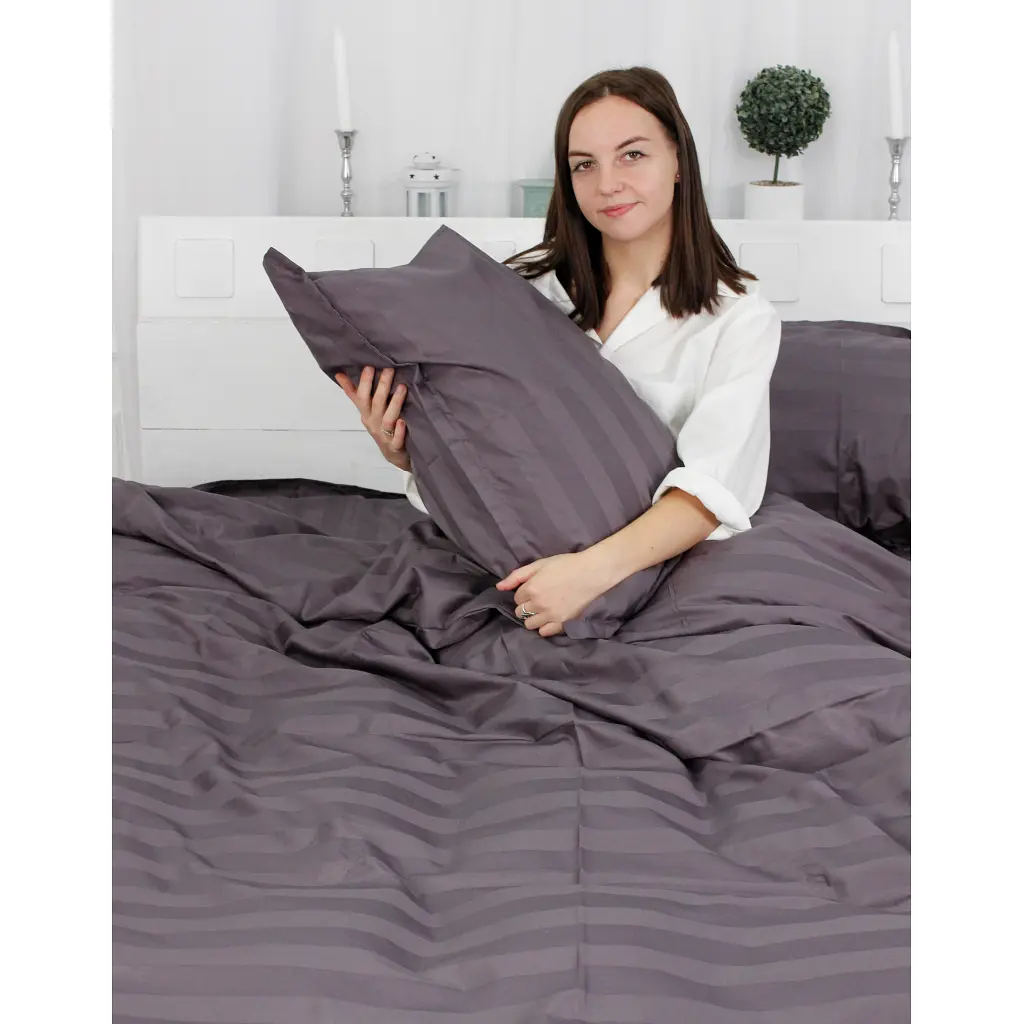 Постільна білизна MirSon Сатин Premium Жаккард Graphite 160х220 (2200001478947) - фото 5
