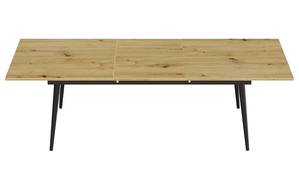 Стол журнальный трансформер Dandi Small Ferrum-decor 45x120(160)x70 Черный металл ДСП Дуб Артизан 16 мм (FRD-106800) - фото 2