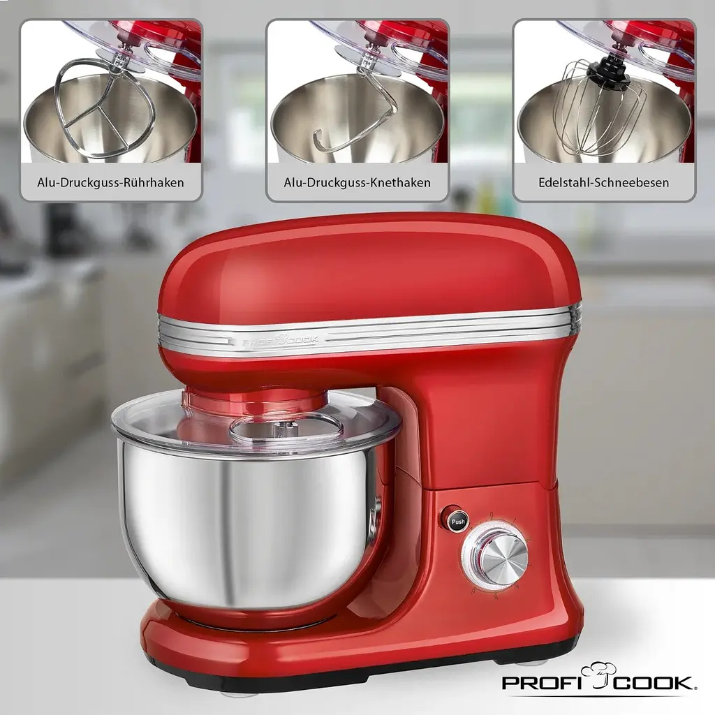Планетарний міксер-тестоміс Profi Cook PC-KM 1197 Red 5л - фото 10