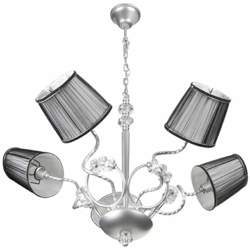 Люстра 90992, 5x40W, E14, металл хром./ткань - фото 3