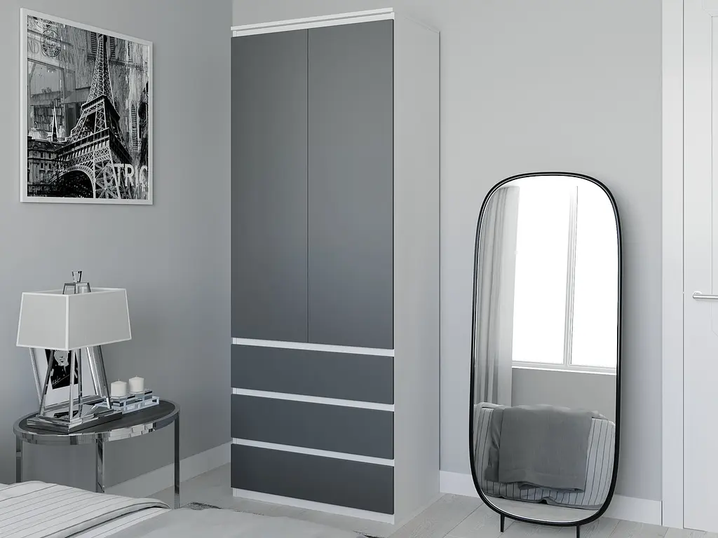 Шкаф для одежды Flamecame с 3 ящиками и полочками внутри из ДСП II FT-210 - фото 4