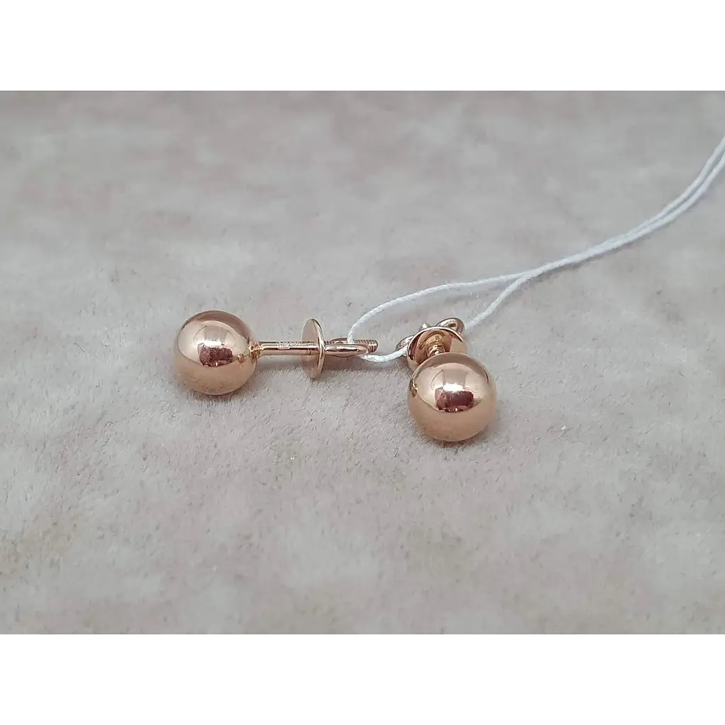 Золотые серьги-пуссеты Favoritum Шарики. 210115_7 - фото 3