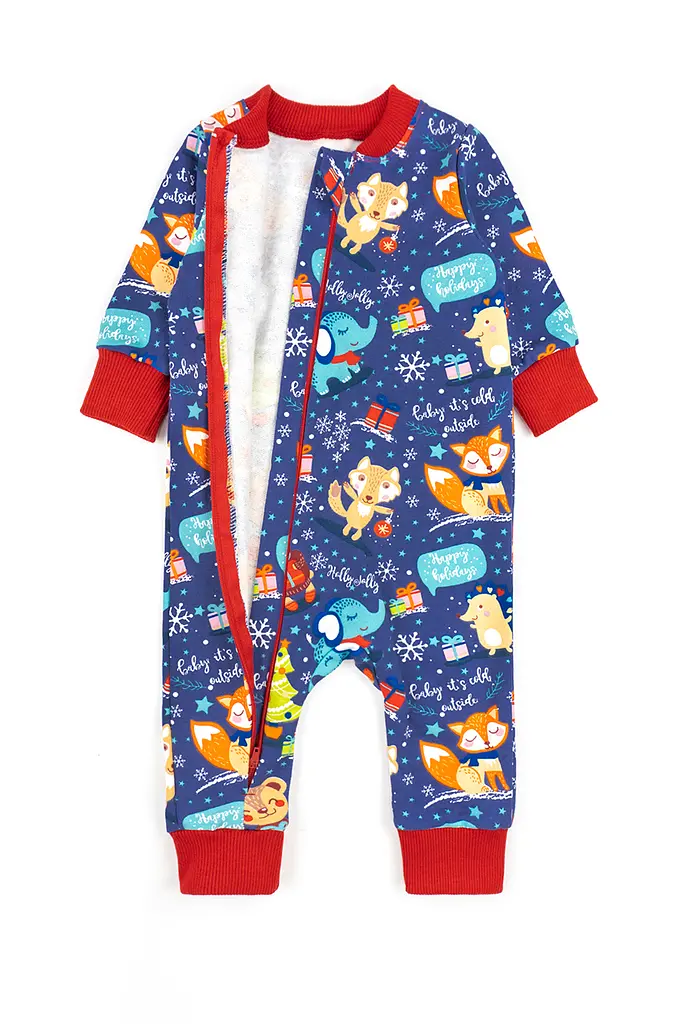 Трикотажний чоловічок з начосом та різдвяним малюнком Christmas toys - фото 2