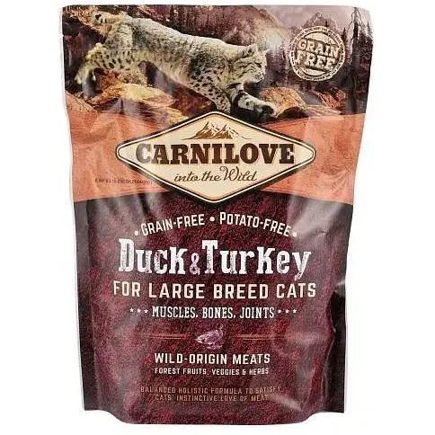 Сухой корм Carnilove Cat Large Breed для кошек больших пород утка и индейка 400 г - фото 3