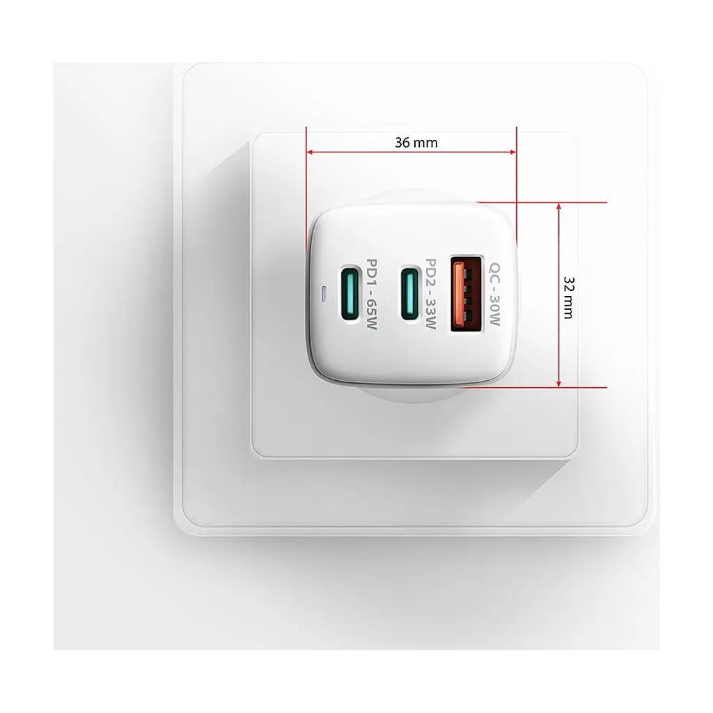 Мережевий зарядний пристрій XPRO BN7 PD20W+QC3.0 для телефону та планшета, білий (33156-01) - фото 9