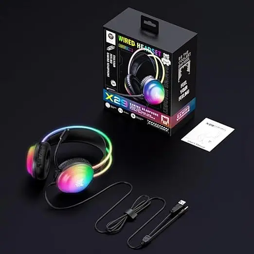 Ігрові навушники Onikuma X29 дротові з гарнітурою та RGB-підсвіткою чорні - фото 6
