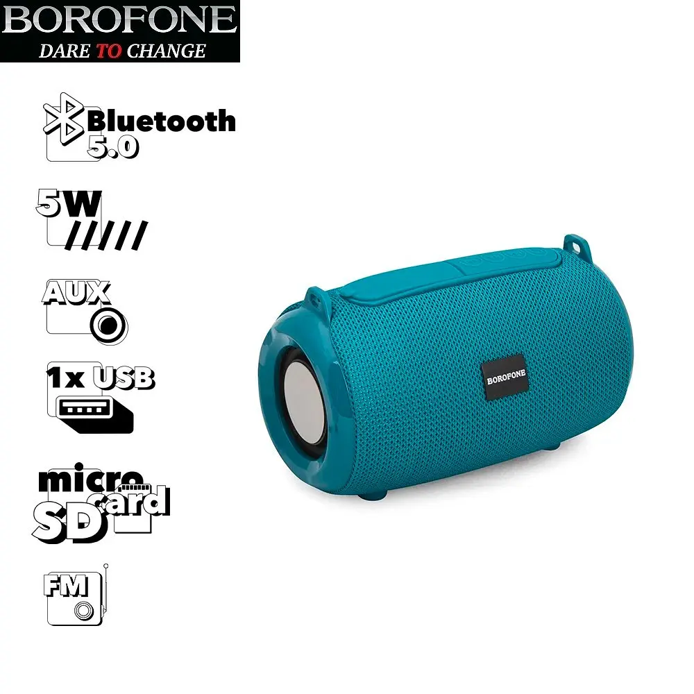 Колонка бездротова Borofone BR4 Wireless speaker Horizon Peacock Blue - фото 5