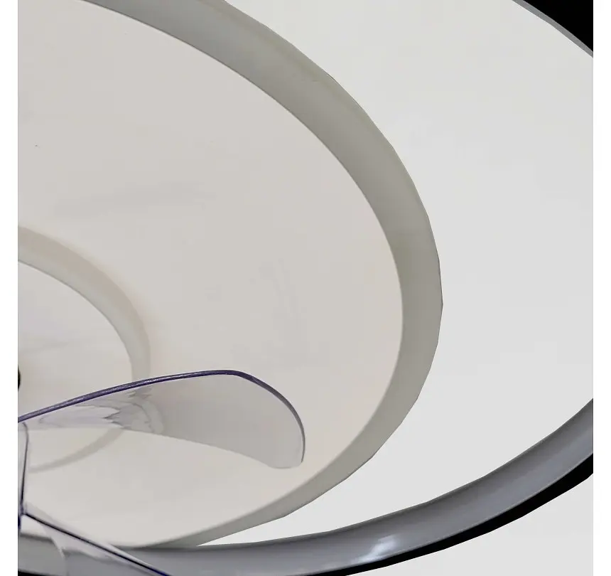 Стельова LED-люстра-вентилятор Artlight WG5088B BK+WH, біла з чорною окантовкою, 51 Вт, від 10-18 м² - фото 5
