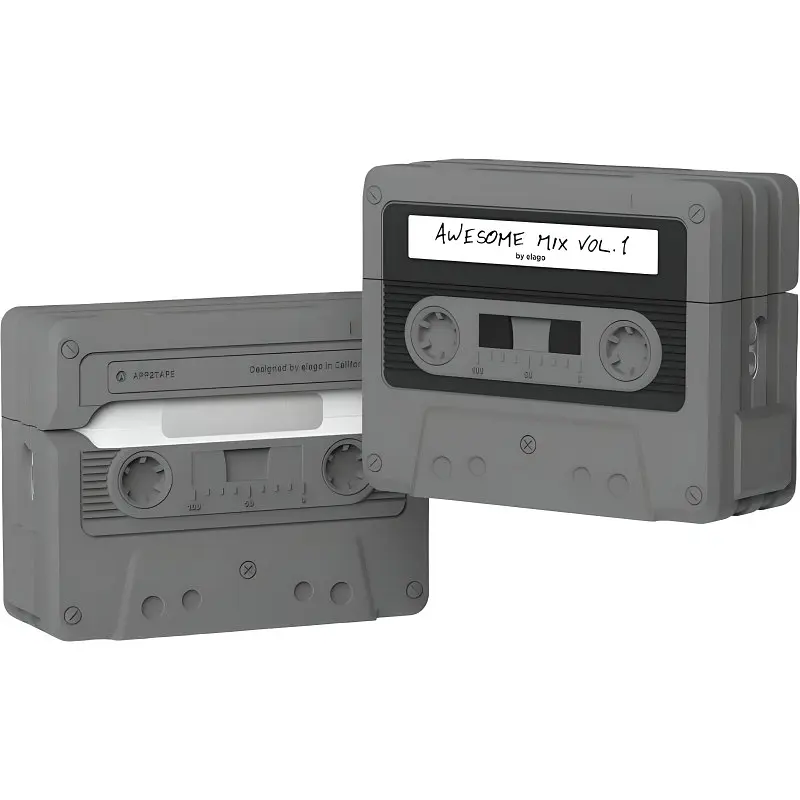 Чохол Elago Cassette Tape Case Black for AirPods Pro 2nd Gen сірий (EAPP2TAPE-BK+STR-BK) - фото 2