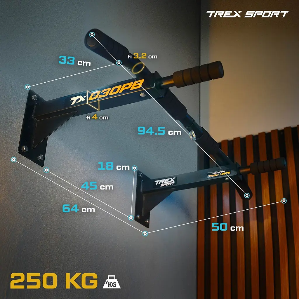 Турнік настінний Trex Sport TX-030PB чорний - фото 10
