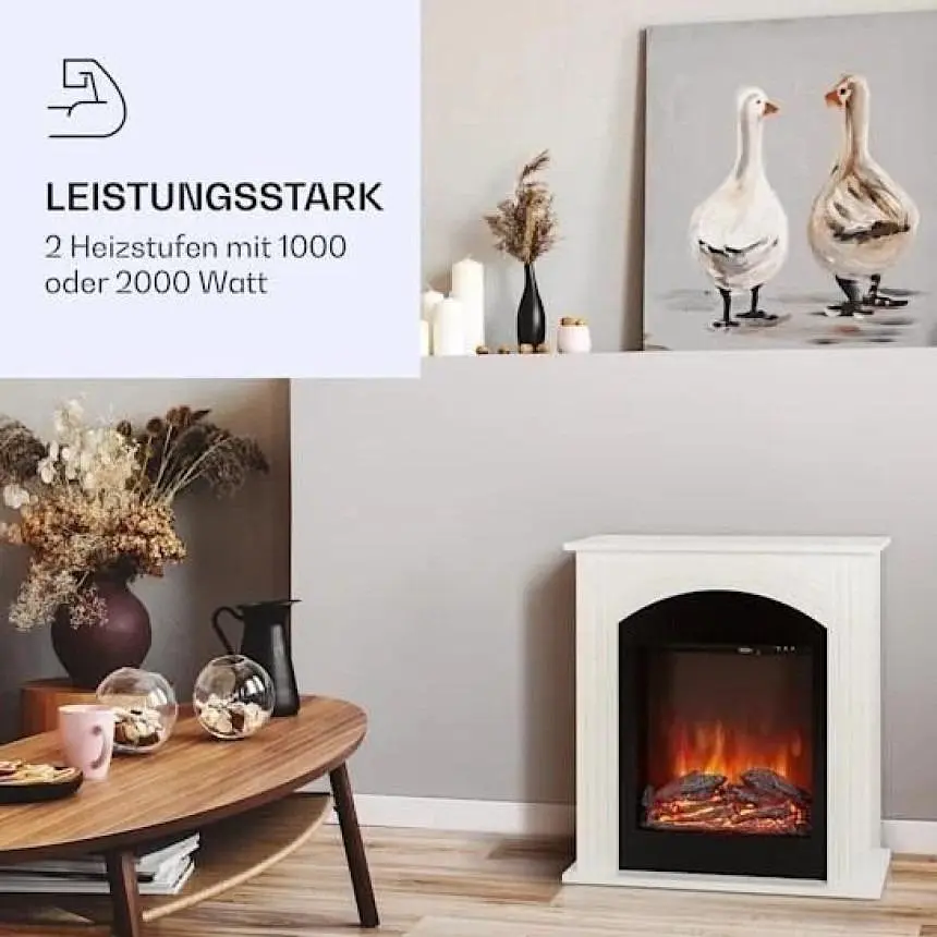 Электрический камин Klarstein Elbrus 2000 Вт LED белый (10037971) - фото 2