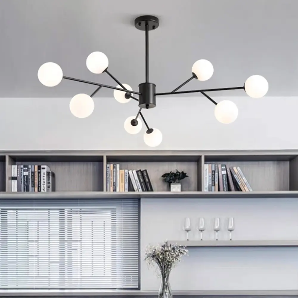 Потолочная черная люстра Grand Bunch на 9 плафонов Line.F AOC 20/9 BK - фото 7