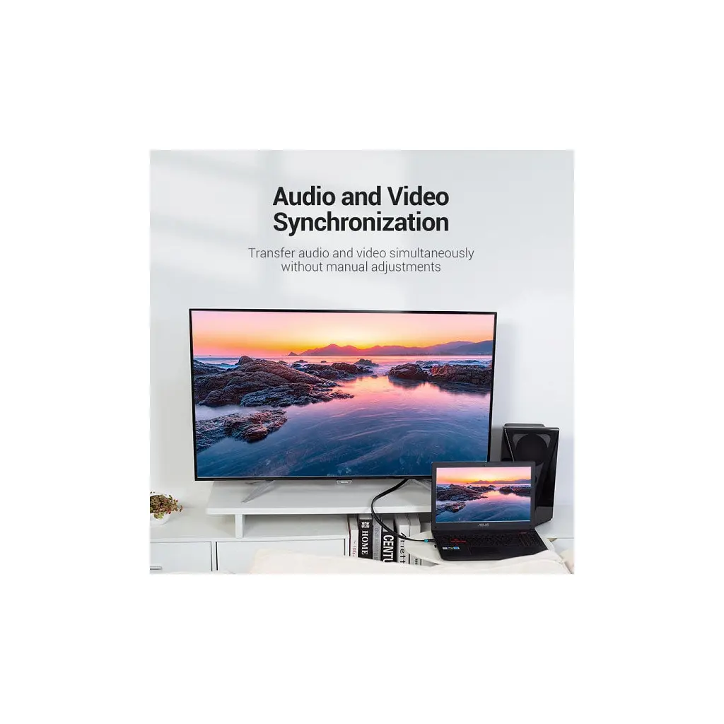 Кабель мультимедійний HDMI M to HDMI M 8.0m V2.0 4K60Hz PVC flat black Vention (AAKBK) - фото 5