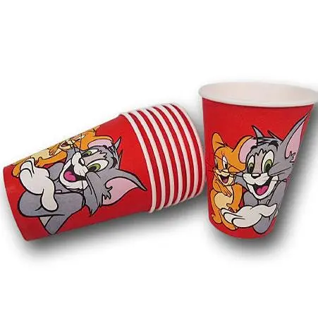 Одноразові паперові стакани з малюнком для напоїв "Tom and Jerry" об'ємом 400 мл 50 шт/уп. - фото 3