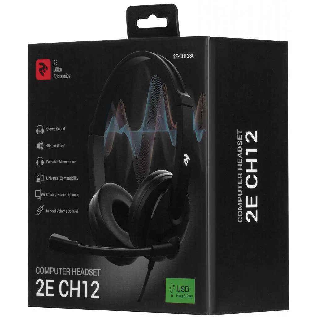 Гарнітура 2E CH12 USB Black (2E-CH12SJ) - фото 7