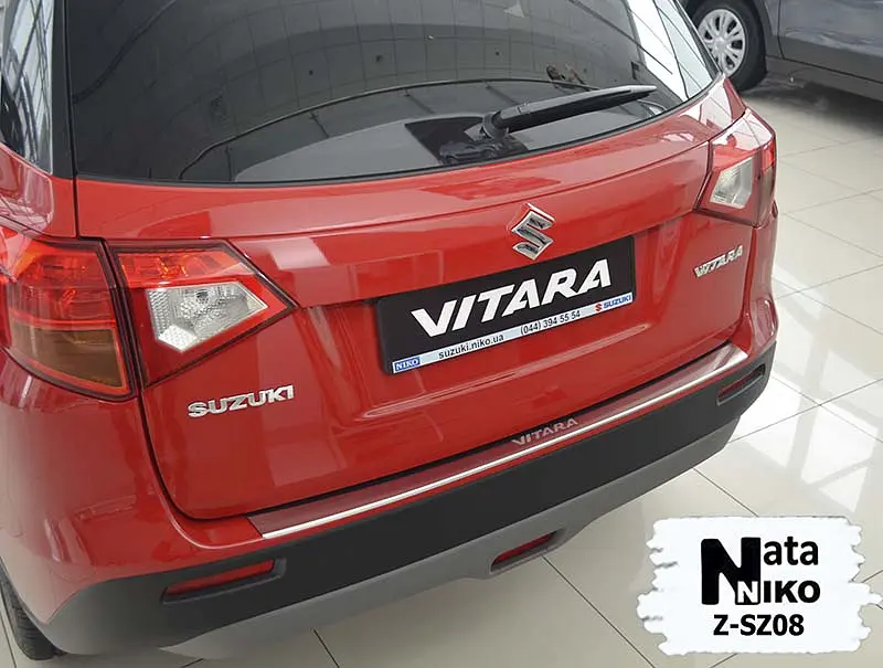 Накладка на задній бампер для Suzuki Vitara 2015- Нержавіюча сталь з загином 1 шт (Premium Z-SZ08) - фото 2