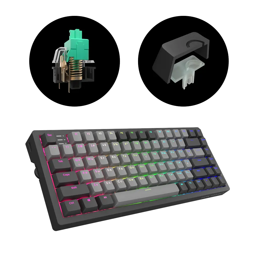 Игровая клавиатура Dark Project KD83A Gateron Cap Teal ENG/UA (KB-GCT-871-100004) - фото 6