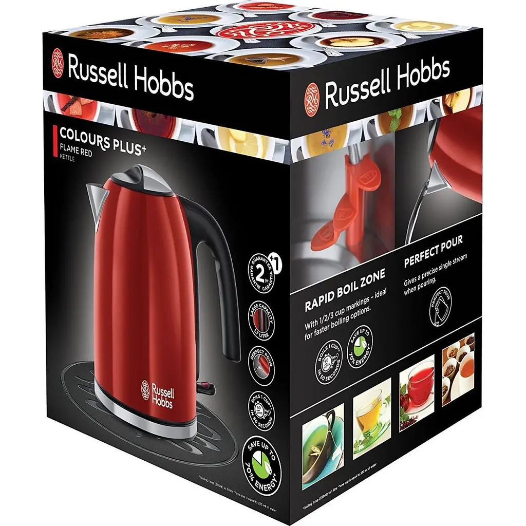 Електрочайник Russell Hobbs Colours Plus 1.7 л червоно-чорний (20412-70) - фото 2