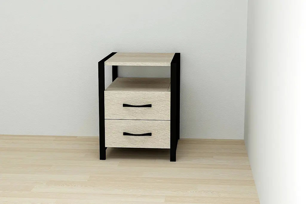 Тумба універсальна Ferrum-decor Вів'єн 2/2 50x41x40 чорний ДСП Дуб Сонома 16мм (FRD-104158) - фото 4
