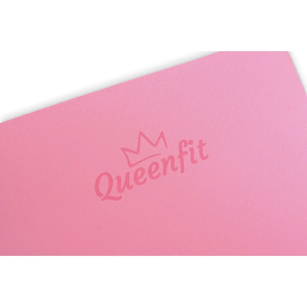 Килимок (мат) для фітнесу та йоги Queenfit Premium TPE 0,6см рожево-фіолетовий - фото 6
