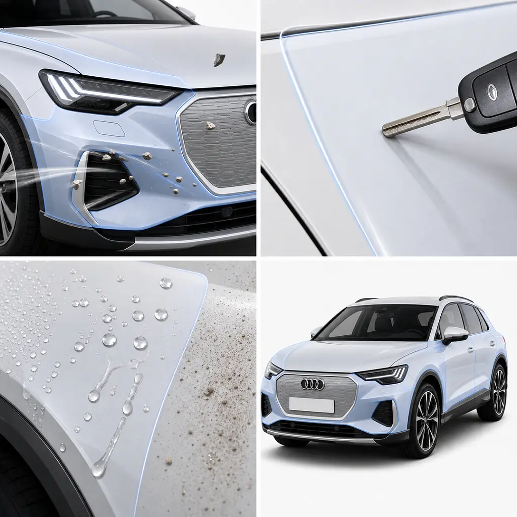 Антигравійна захисна бронеплівка за лекалами для Audi Q4 e-tron F4 2021- повний кузов - фото 2