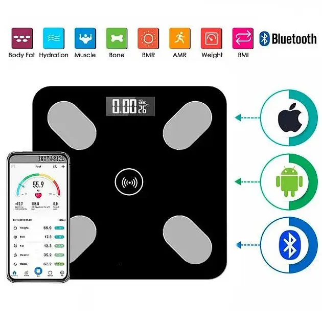 Веси підлогові Bluetooth розумні з додатком на телефон 26x26см Domotec ART-2017 7382 - фото 3