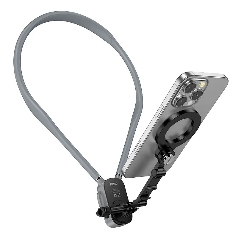 Кріплення на шию HOCO K31 Campo magnetic neck-hanging holder Чорний Сірий - фото 3