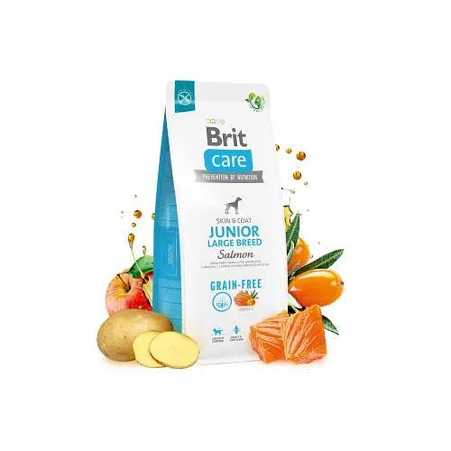 Сухий корм Brit Care Dog Grain-free Junior Large Breed для молодих собак великих порід, беззерновий з лососем, 1 кг - фото 4