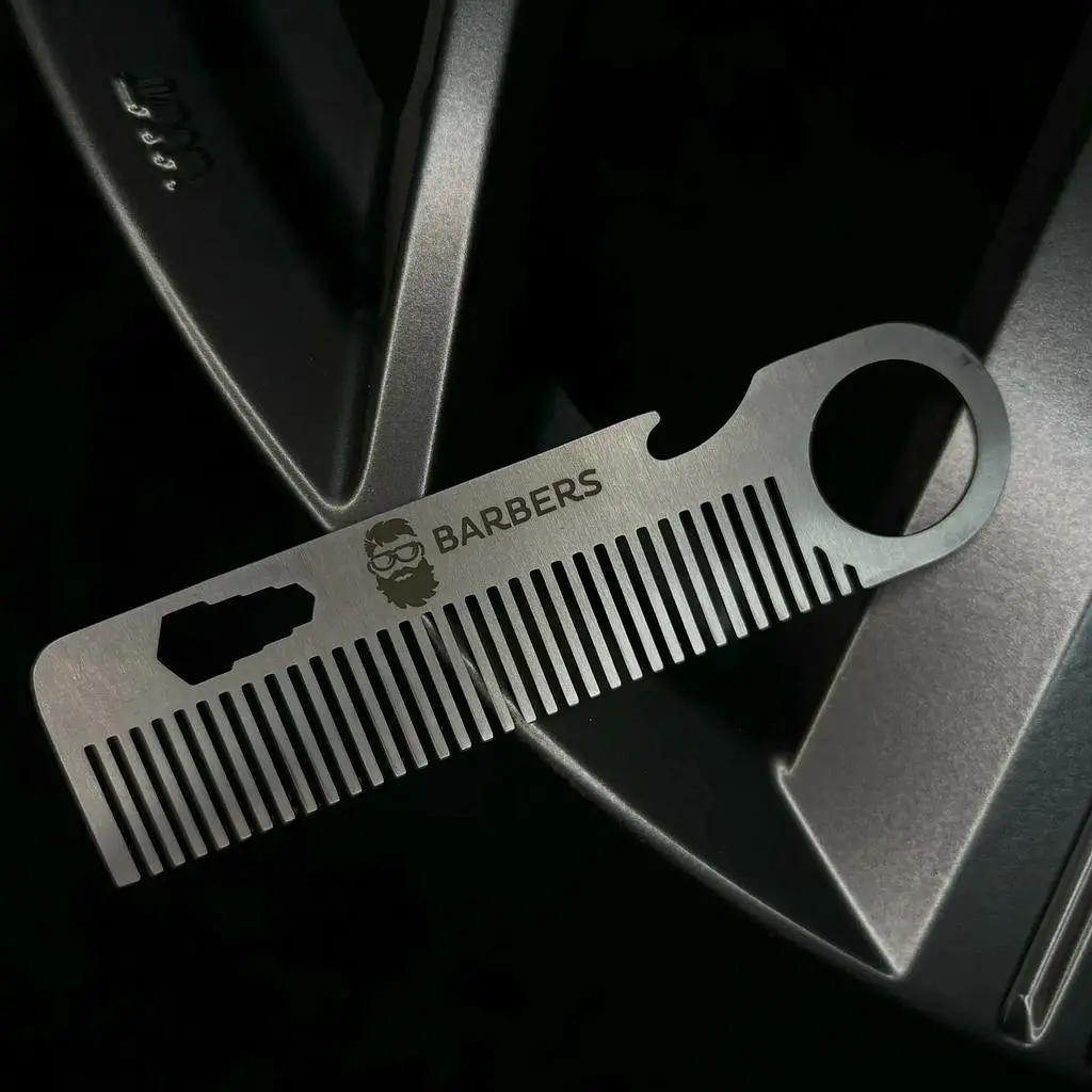 Гребінець для бороди та волосся Barbers Metal Comb металевий - фото 6