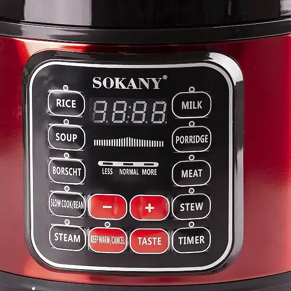 Мультиварка Sokany SK-2402-5L на 5 літрів, червоний  - фото 4