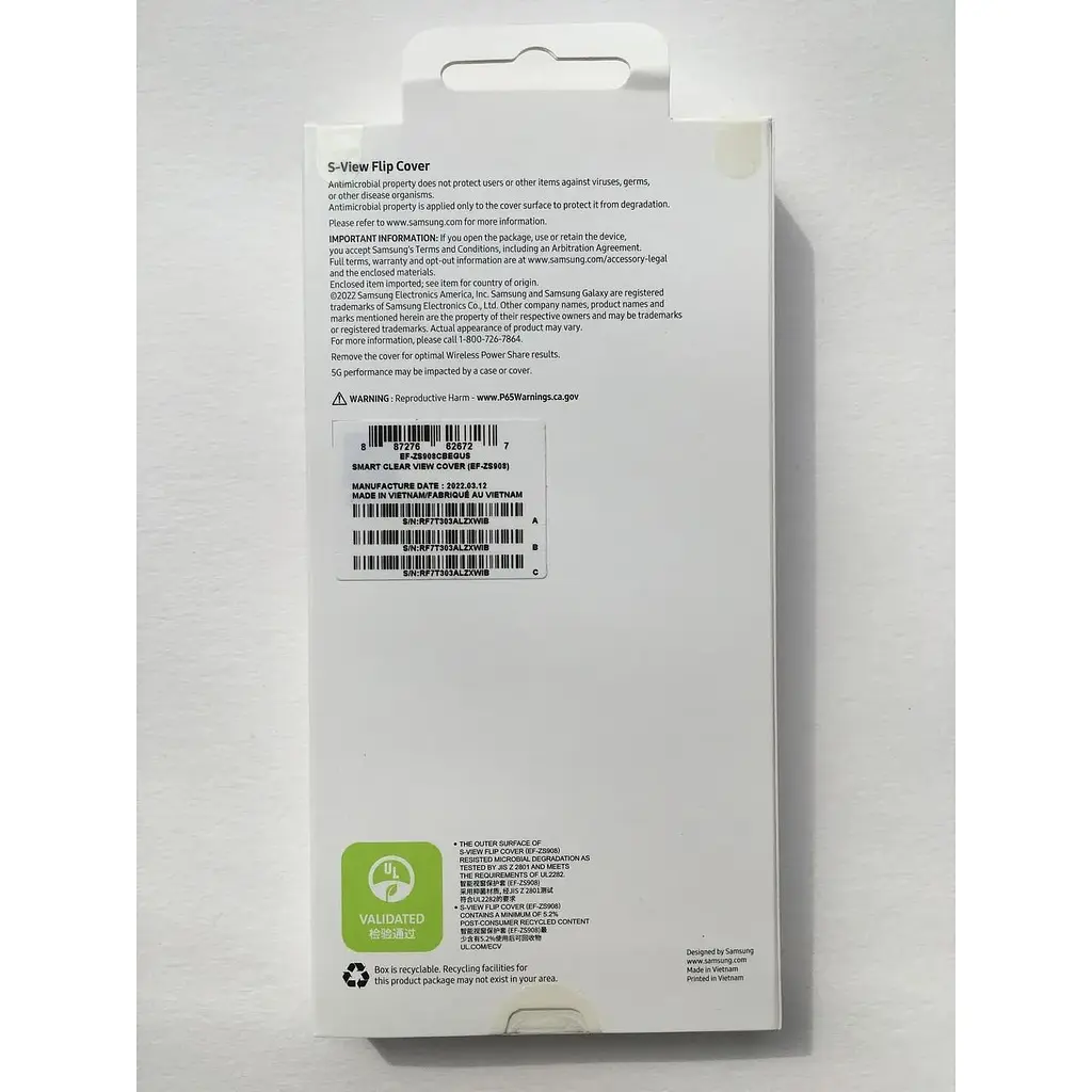 Оригінальний чохол-книжка Samsung S-View Flip Cover для Galaxy S22 Ultra Чорний EF-ZS908CBEGRU - фото 3