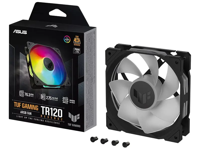 Вентилятор Asus TUF Gaming TR120 ARGB Reverse Black (90DA00D0-B09000) - фото 4