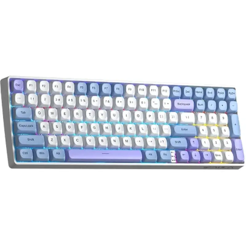 Клавіатура Aula S100pro RGB KRGD Red Switch Wireless/Bluetooth/Type-C UA White/Blue (6948391205762) - фото 3