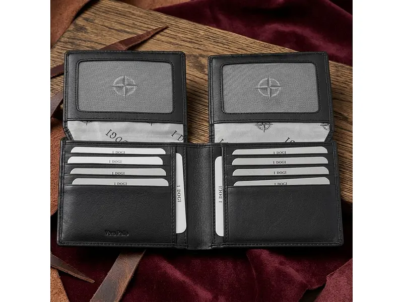 Чоловічий портмоне з натуральної шкіри Cortina 5068 nero Чорне 12,5х10,5х2,5 см TONY PEROTTI acs0032347 - фото 2