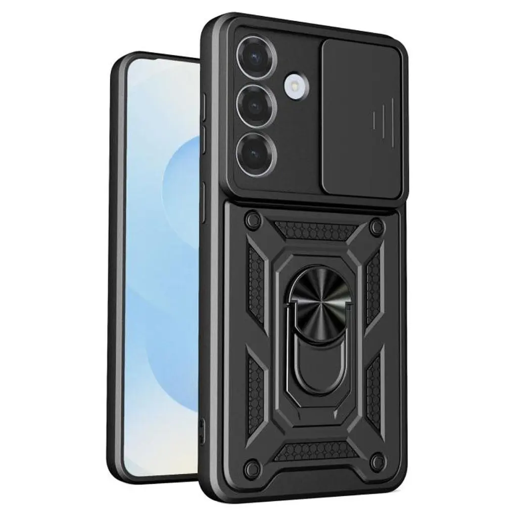 Чехол Primo Shockproof для Samsung Galaxy S26 Plus (SM-S947) - противоударный, с подставкой и шторкой для камеры - Black - фото 2