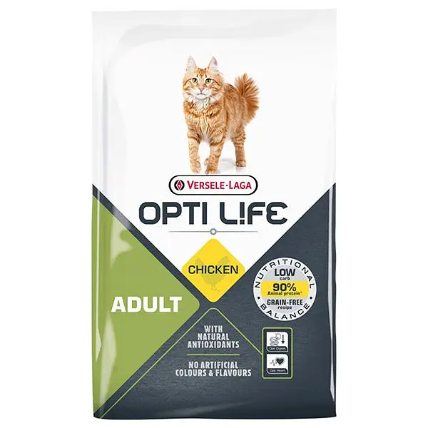 Сухий суперпреміум корм Opti Life Adult Опті Лайф беззерновий для котів, Курка 7.5 кг (413203)