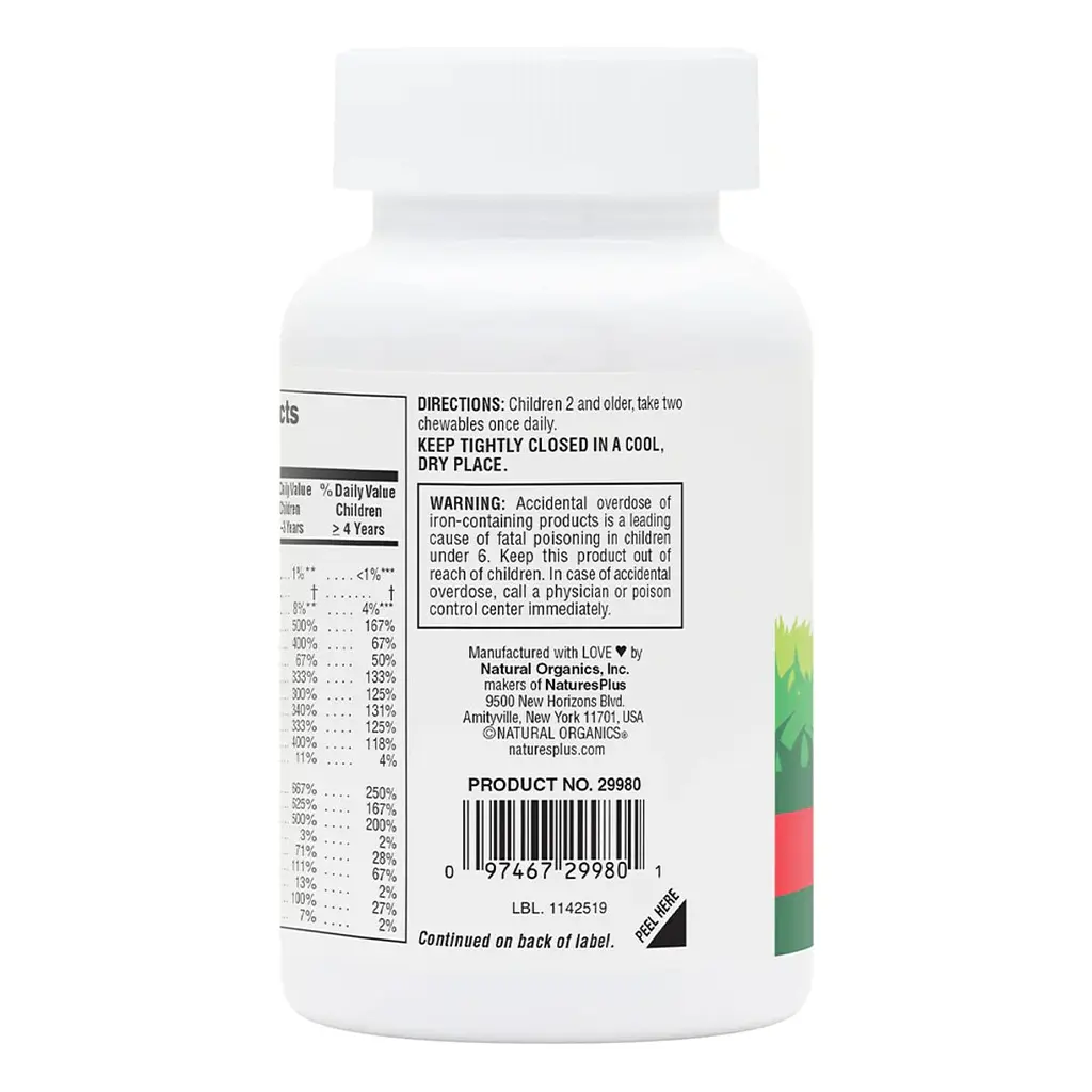 Детские мультивитамины Nature's Plus Source of Life Animal Parade со вкусом ассорти 90 жевательных таблеток - фото 3