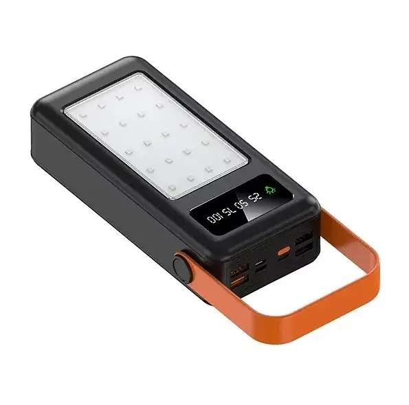 Портативный внешний аккумулятор Bilintong 50000mAh Power Bank + Led лампа Черный - фото 2