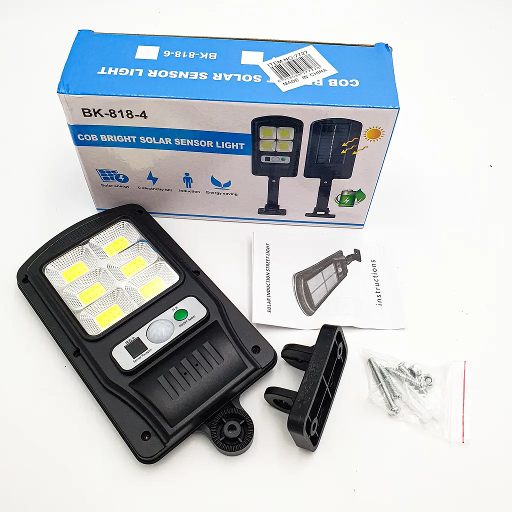 Ліхтар вуличний акумуляторний світильник 1000mA на сонячній батареї LED Solar Street Light BL BK-818-6 COB - фото 3