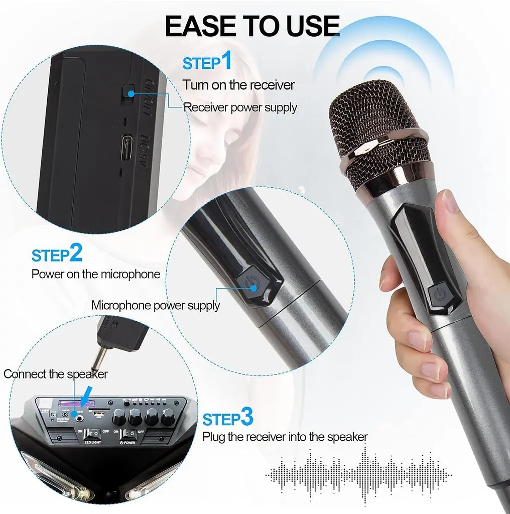 Бездротовий мікрофон UHF TTD-M10 ∙ Караоке-система UHF TTD-M10 на один мікрофон - фото 6