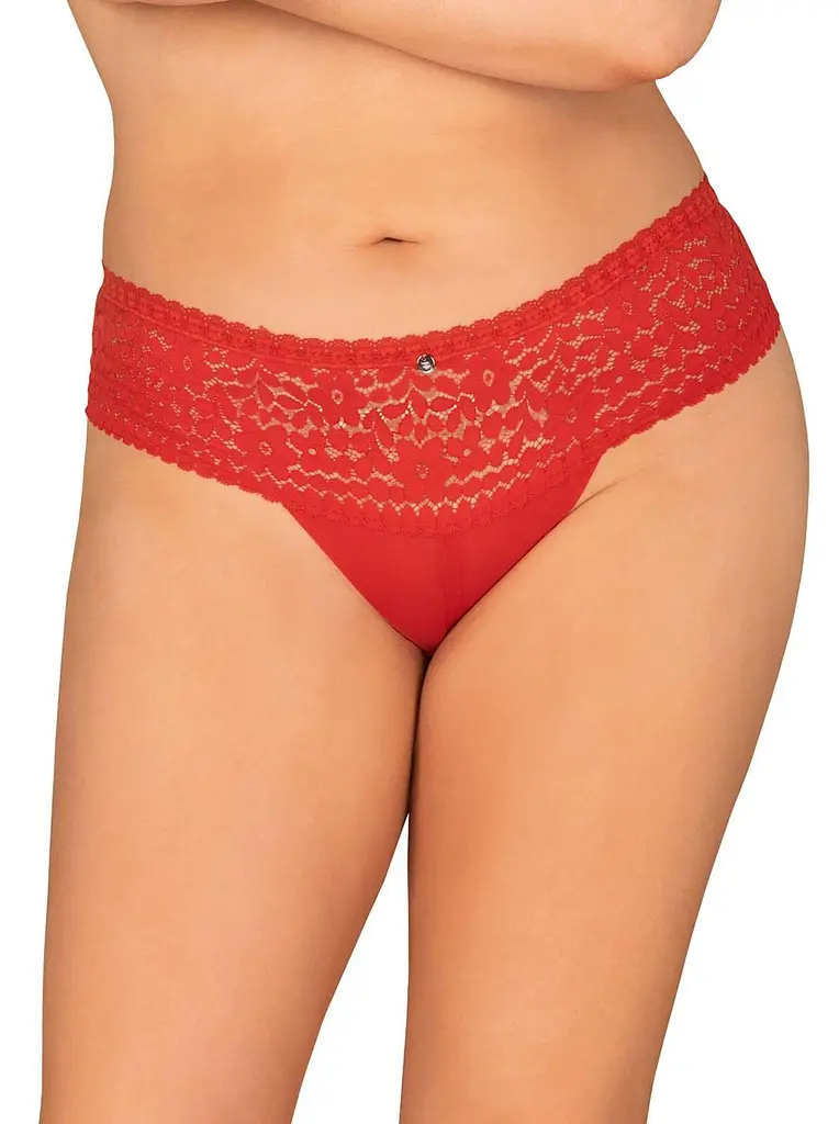Трусики Obsessive Blossmina, 6XL/7XL (червоний)