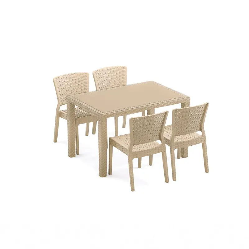 Стіл Tilia Antares outglass із пластиковими ніжками 80х120 см кавовий (10772) - фото 2