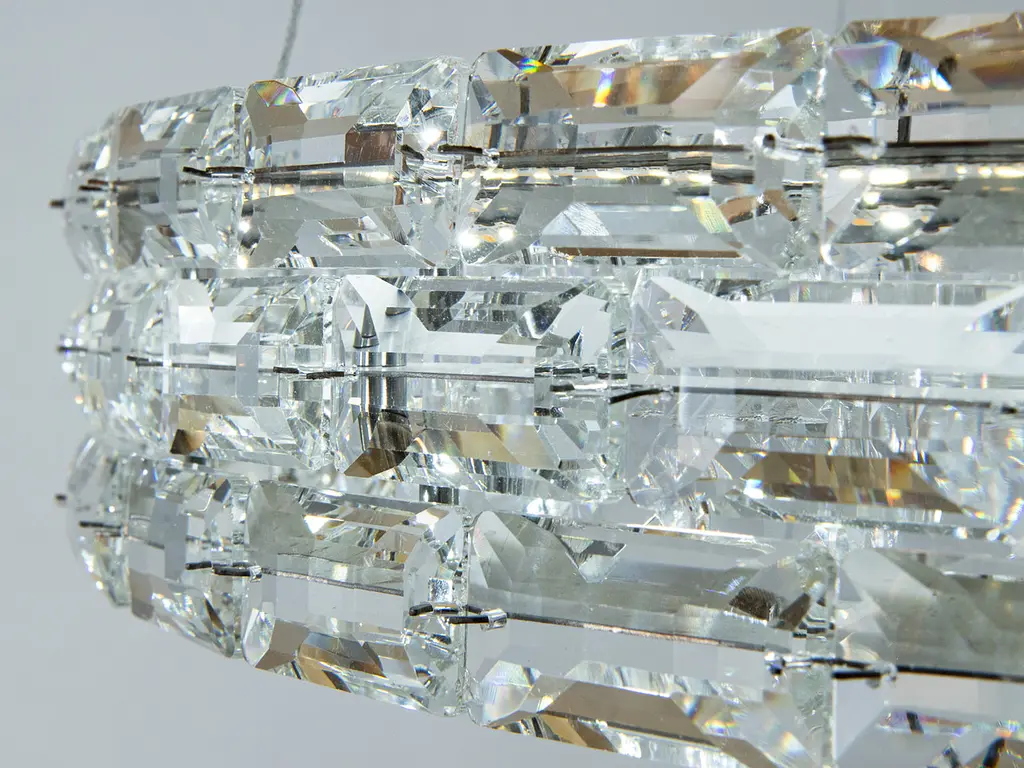 Підвісна LED-люстра Diasha 7896/800+600+400S-Gold з трьома кришталевими кільцями, пультом, 98 W, Gold, 78 см, 16-30m2 - фото 4
