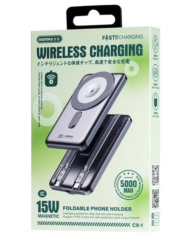 Повербанк Remax CX-1 15W 5000 mAh MagSafe Power Bank Silver - фото 3